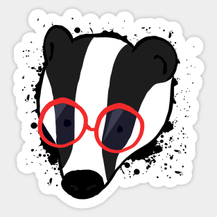 Hipster Badger Sticker